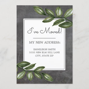 Invitation Tableau Vert Feuilles Changent Adresse