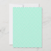 Invitation Tableau vintage; Aquamarine Chevron; zig zag (Dos)