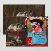 Invitation Tableaux De Chats Et De Chatons (Devant / Derrière)