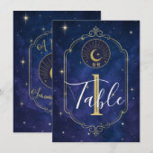 Invitation Tableaux de nuit parmi les étoiles Cieux célestes (Devant / Derrière)