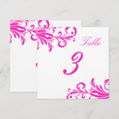 Invitation Tableaux tourbillons chic rose chaud 3 (Devant / Derrière)