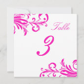 Invitation Tableaux tourbillons chic rose chaud 3 (Dos)