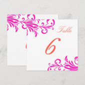 Invitation Tableaux Tourbillons Chic Rose Chaud 6 (Devant / Derrière)