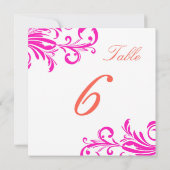 Invitation Tableaux Tourbillons Chic Rose Chaud 6 (Dos)