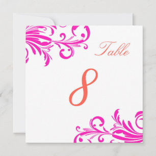 Invitation Tableaux tourbillons chic rose chaud 8