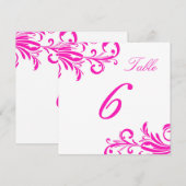 Invitation Tableaux tourbillons chic rose vif 6 (Devant / Derrière)