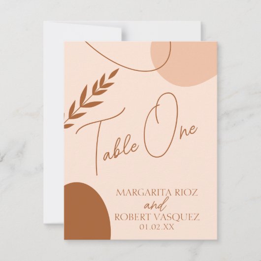 Invitation Tables de mariage marron beige bohème (Devant)