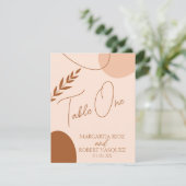 Invitation Tables de mariage marron beige bohème (Debout devant)