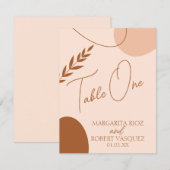 Invitation Tables de mariage marron bronzé bohème (Devant / Derrière)