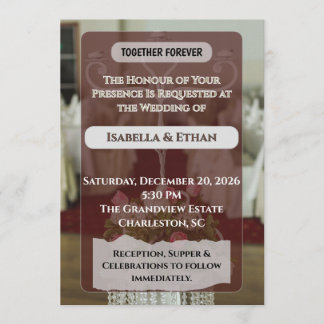 Invitation Tables de réception de mariage classiques avec ros