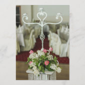 Invitation Tables de réception élégantes roses blanches Maria (Dos)