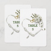 Invitation Tablette mariage Blanc Ruban Heart (Devant / Derrière)