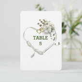 Invitation Tablette mariage Blanc Ruban Heart (Debout devant)