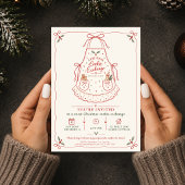 Invitation Tablier d'échange de biscuits de Noël