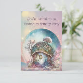 Invitation Tabouret enchanté 3 ans Anniversaire (Debout devant)