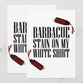 Invitation Tache de BBQ sur mon Blanc (Devant / Derrière)