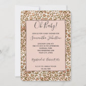 Invitation Tache de léopard ombrée rose pêche marron (Devant)