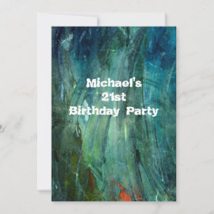 Invitation Tache de peinture Grunge pour 21e anniversaire Hom