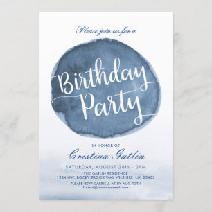 Invitation Tache d'eau de lac   Fête d'anniversaire personnal