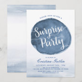 Invitation Tache d'eau de lac | Sur mesure | Fête d'anniversa (Devant / Derrière)