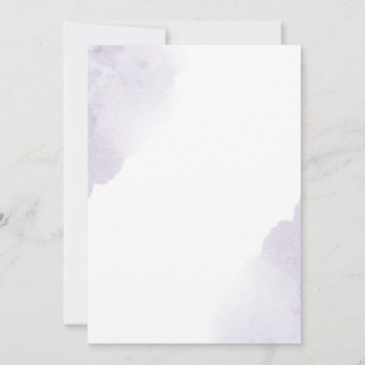 Invitation Taches d'aquarelle chic Lavender, Mariage Monogram (Dos)
