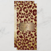 Invitation Taches de léopard + tourbillons de perles/parchemi (Devant / Derrière)