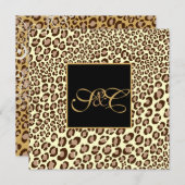 Invitation Taches de léopard + tourbillons de perles/vintages (Devant / Derrière)