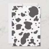 Invitation Taches de motif de vache marron rose Fête d'annive (Dos)