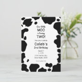 Invitation Taches de vache Moo Impression noir et blanc Fête (Debout devant)