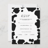 Invitation Taches de vache qui mugit Impression Mariage noir  (Devant)