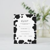 Invitation Taches de vache qui mugit Impression Mariage noir  (Debout devant)