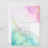 Invitation taches d'encre alcoolique Confirmation (Devant)