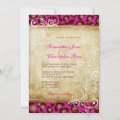 Invitation Taches léopards + tourbillons de perles/vintage/ro (Dos)