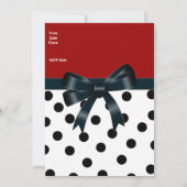 Invitation Taches rouges et noires Rubans blancs (Dos)