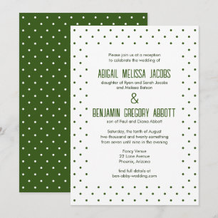 Invitation Taches vertes à pois avec 2 séries Parents de la m