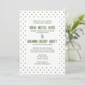 Invitation Taches vertes et blanches avec 2 ensembles Parents (Debout devant)