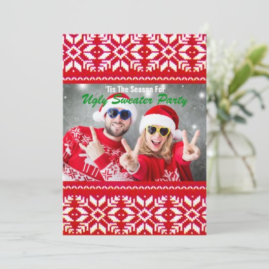 Invitation Tacky Christmas horrible Sweater Party (Debout devant)