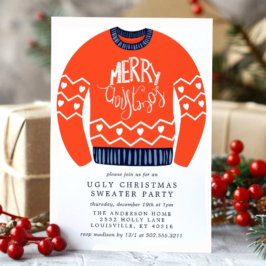 Invitation Tacky Joyeux Noël Vilain Soirée de Noël