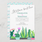 Invitation Taco à l'amour succulent mariage de cactus (Devant / Derrière)