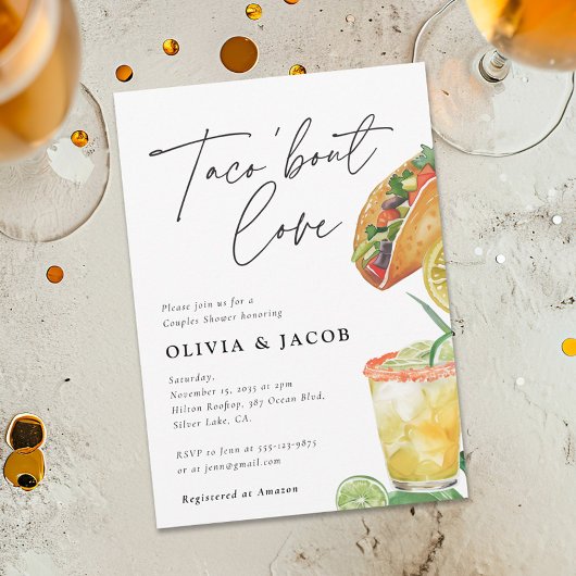 Invitation Taco à propos d'amour Couples Mexicains Douche Inv