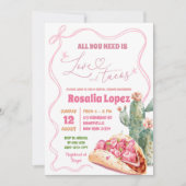 Invitation Taco à propos d'amour Rose Bow Mexican Enterrement (Devant)