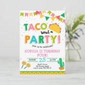 Invitation Taco à propos de la fête Fille Fiesta Anniversaire (Debout devant)