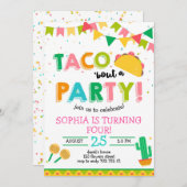 Invitation Taco à propos de la fête Fille Fiesta Anniversaire (Devant / Derrière)