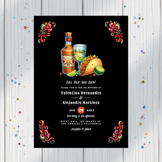 Invitation Taco 'À propos de l'amour : Mariage de Fiesta vibr