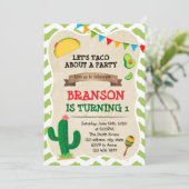 Invitation Taco à propos de l'invitation de fête d'anniversai (Debout devant)