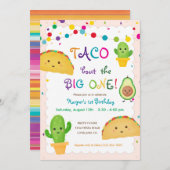 Invitation Taco à propos du BIG ONE - fiesta thème 1er annive (Devant / Derrière)