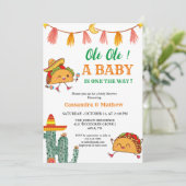 Invitation Taco à propos d'un bébé Baby shower mexicain (Debout devant)