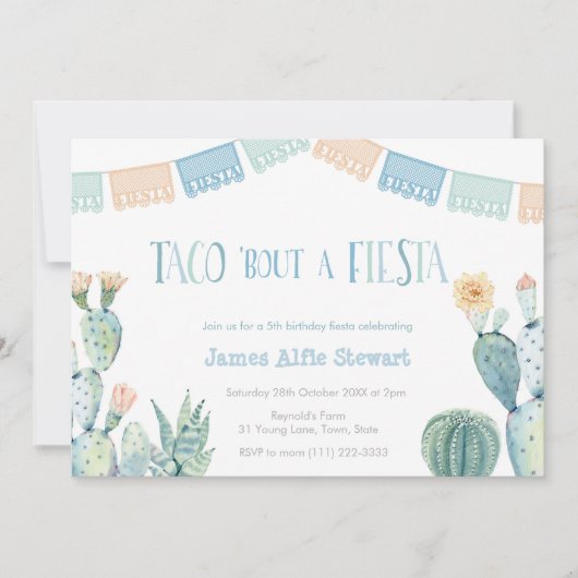 Invitation Taco A Propos D'Une Fête - N'Importe Quel Âge Garç (Devant)