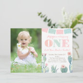 Invitation Taco à propos d'une Fiesta Girl 1er Anniversaire P (Debout devant)