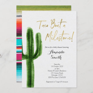 Invitation Taco à un jalon Baby shower Cactus